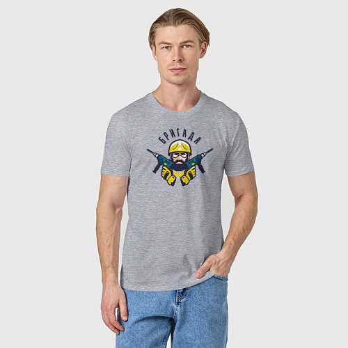 Мужская футболка Бригада строителей / Меланж – фото 3