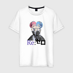 Футболка хлопковая мужская Re:Zero, цвет: белый