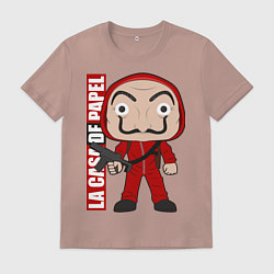 Футболка хлопковая мужская La casa de papel vector, цвет: пыльно-розовый