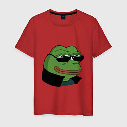 Футболка хлопковая мужская Pepe в очках EZ, цвет: красный