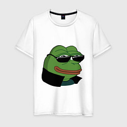 Футболка хлопковая мужская Pepe в очках EZ, цвет: белый