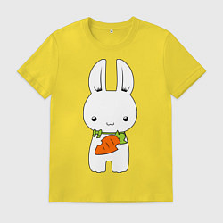 Футболка хлопковая мужская Зайчик с морковкой, цвет: желтый