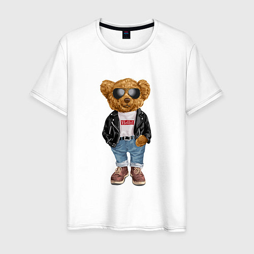 Мужская футболка Медведь плюшевый / Белый – фото 1