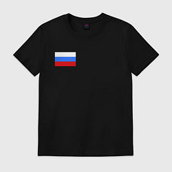 Футболка хлопковая мужская RUS 01, цвет: черный
