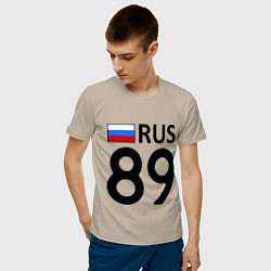 Футболка хлопковая мужская RUS 89 цвета миндальный — фото 2