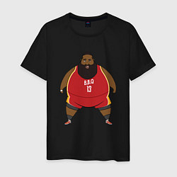 Футболка хлопковая мужская Fat Harden, цвет: черный