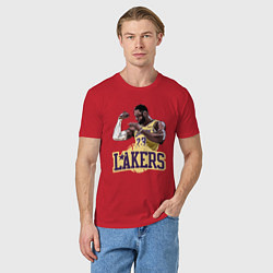 Футболка хлопковая мужская LeBron - Lakers, цвет: красный — фото 2
