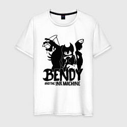 Футболка хлопковая мужская Bendy And The Ink Machine, цвет: белый