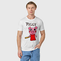 Футболка хлопковая мужская ROBLOX PIGGY, цвет: белый — фото 2