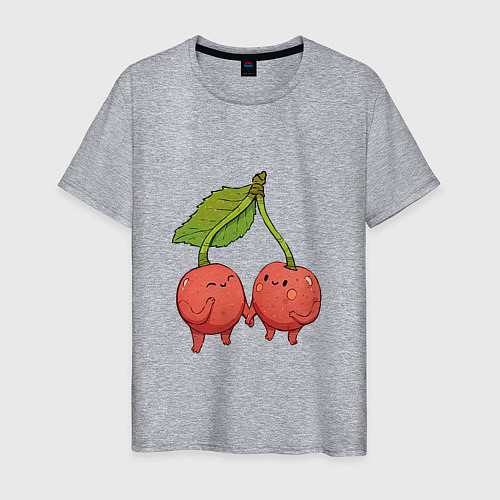 Мужская футболка Сестрички-вишни / Меланж – фото 1