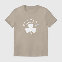 Футболка хлопковая мужская Бостон Селтикс, цвет: миндальный
