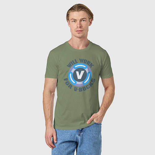 Мужская футболка Will Work For V-Bucks / Авокадо – фото 3