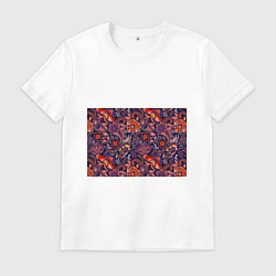 Футболка хлопковая мужская Ornament-$, цвет: белый