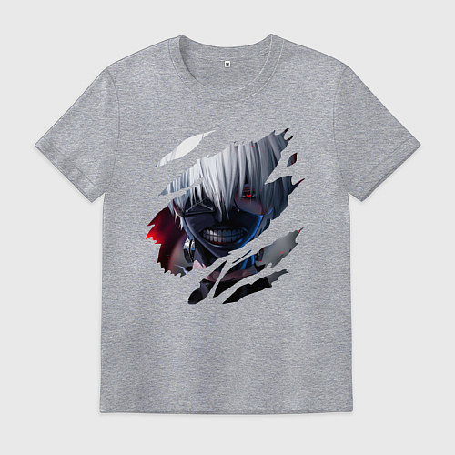 Мужская футболка Кен Канеки / Меланж – фото 1