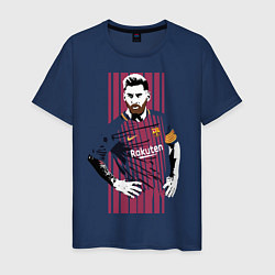 Футболка хлопковая мужская Barcelona FC, цвет: тёмно-синий