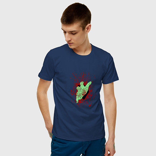 Мужская футболка Рука зомби / Тёмно-синий – фото 3