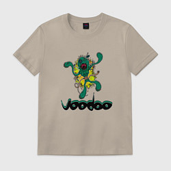 Футболка хлопковая мужская Хеллоуин Voodoo, цвет: миндальный