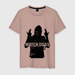 Футболка хлопковая мужская Watch dogs 2 Z, цвет: пыльно-розовый