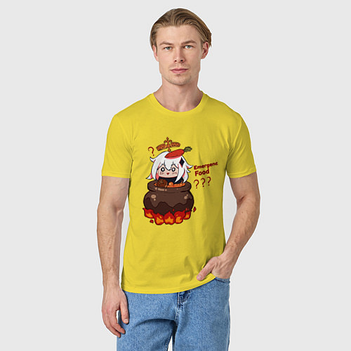 Мужская футболка Genshin Impact Paimon food / Желтый – фото 3