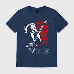 Футболка хлопковая мужская ACDC, цвет: тёмно-синий