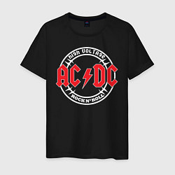 Футболка хлопковая мужская ACDC, цвет: черный