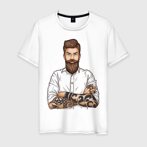 Мужская футболка Хипстер / Белый – фото 1