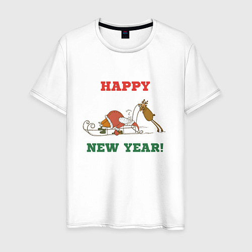 Мужская футболка Happy New Year! / Белый – фото 1