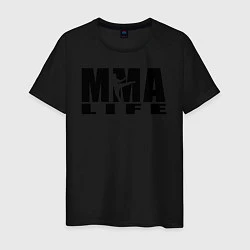 Футболка хлопковая мужская MMA, цвет: черный
