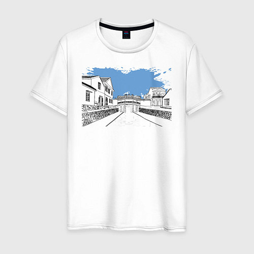 Мужская футболка Азиатская улица / Белый – фото 1