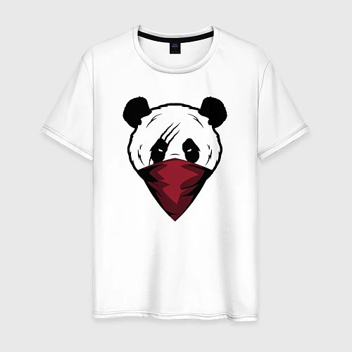 Мужская футболка Панда со шрамом / Белый – фото 1