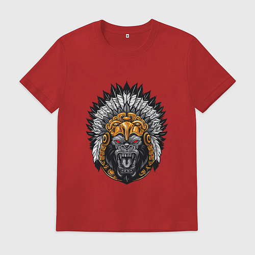 Мужская футболка Шаман обезьян / Красный – фото 1