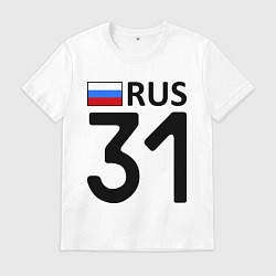 Футболка хлопковая мужская RUS 31, цвет: белый