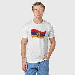 Футболка хлопковая мужская Армения, цвет: белый — фото 2