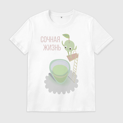 Мужская футболка Яблоко вектор / Белый – фото 1