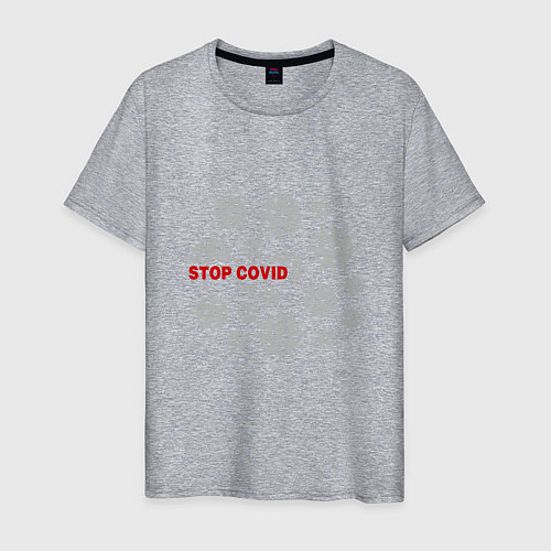 Мужская футболка Stop Covid / Меланж – фото 1