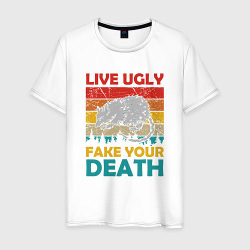 Мужская футболка Fake Your Death / Белый – фото 1
