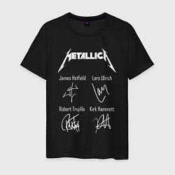 Футболка хлопковая мужская METALLICA АВТОГРАФЫ, цвет: черный