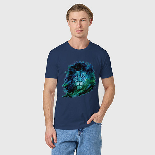 Мужская футболка СУМРАЧНЫЙ ЛЕВ / Тёмно-синий – фото 3