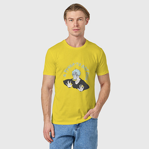 Мужская футболка Шигараки Томура / Желтый – фото 3