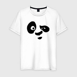 Футболка хлопковая мужская Панда, цвет: белый
