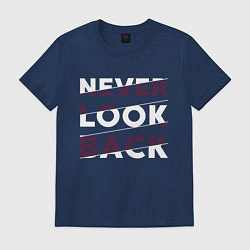 Футболка хлопковая мужская Never look back, цвет: тёмно-синий