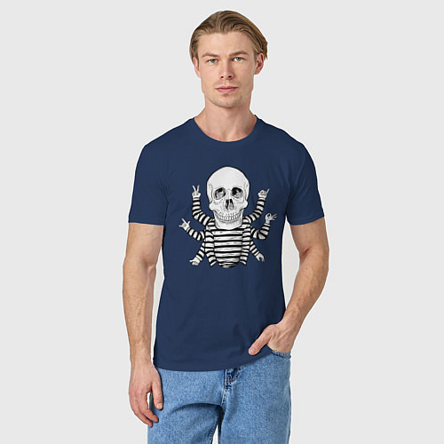 Мужская футболка Череп нирвана / Тёмно-синий – фото 3