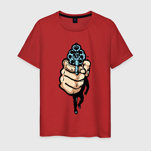 Мужская футболка Рука с пистолетом / Красный – фото 1