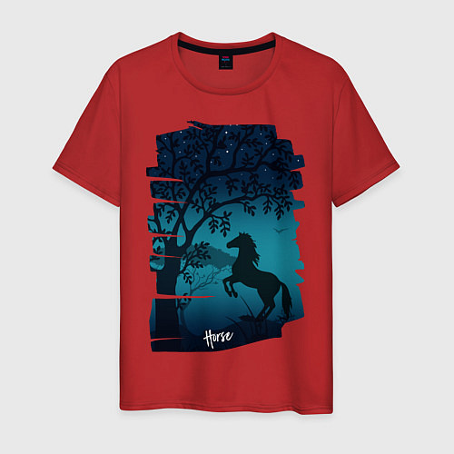 Мужская футболка Конь / Красный – фото 1