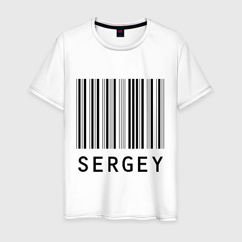 Мужская футболка Сергей (штрихкод) / Белый – фото 1