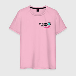 Футболка хлопковая мужская Dream Team logo цвета светло-розовый — фото 1