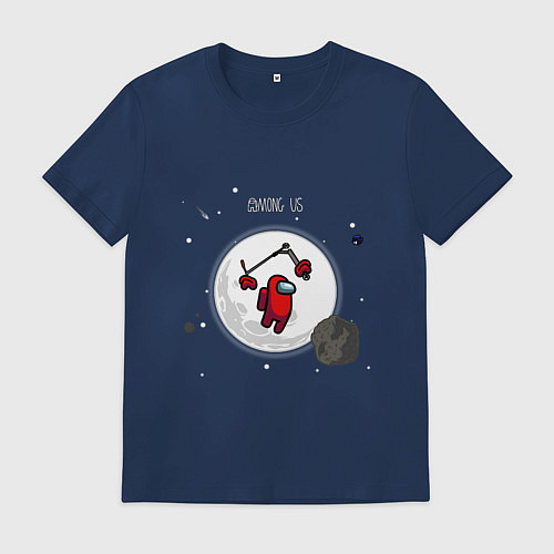 Мужская футболка Among us самокат фристайл / Тёмно-синий – фото 1