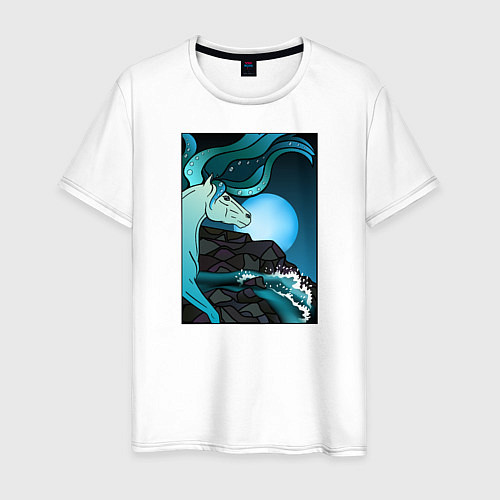 Мужская футболка Водяная лошадка / Белый – фото 1