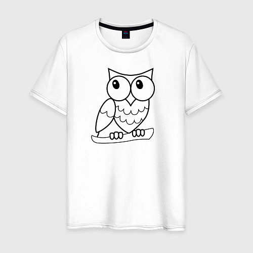Мужская футболка Забавная сова / Белый – фото 1