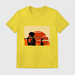 Футболка хлопковая мужская Самурай Чамплу Мугэн и Дзин, цвет: желтый